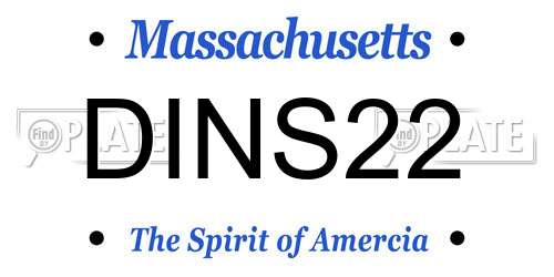 DINS22 Massachusetts License Plate