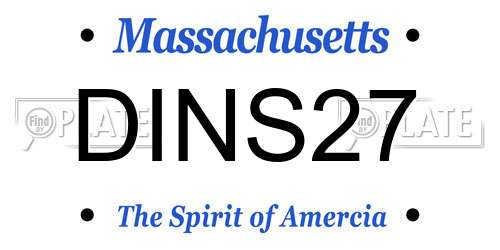DINS27 Massachusetts License Plate