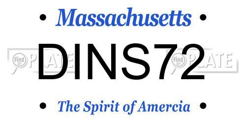DINS72 Massachusetts License Plate