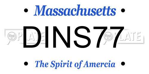 DINS77 Massachusetts License Plate