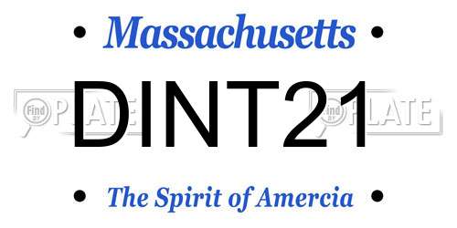 DINT21 Massachusetts License Plate