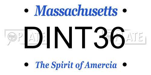 DINT36 Massachusetts License Plate