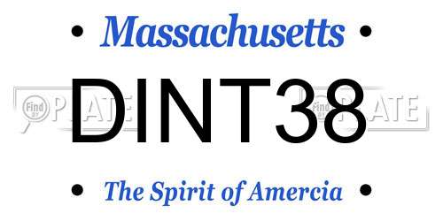 DINT38 Massachusetts License Plate