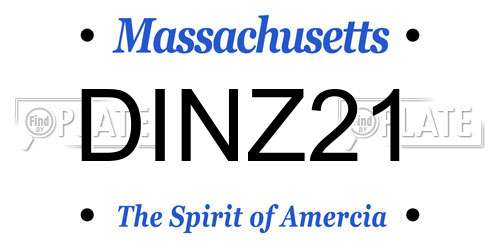 DINZ21 Massachusetts License Plate