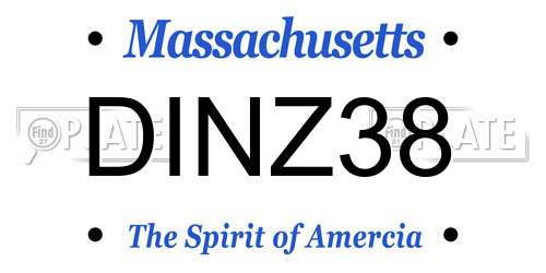 DINZ38 Massachusetts License Plate
