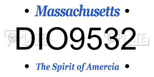 DIO9532 Massachusetts License Plate
