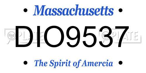 DIO9537 Massachusetts License Plate
