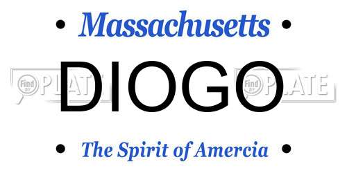 DIOGO Massachusetts License Plate
