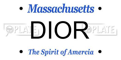 DIOR Massachusetts License Plate