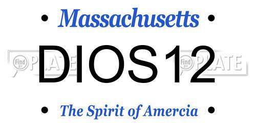 DIOS12 Massachusetts License Plate