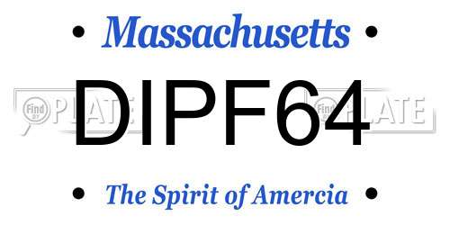 DIPF64 Massachusetts License Plate
