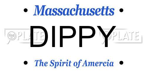 DIPPY Massachusetts License Plate