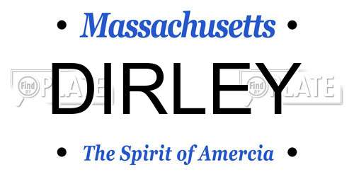 DIRLEY Massachusetts License Plate