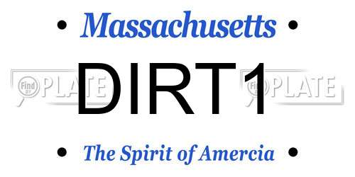 DIRT1 Massachusetts License Plate