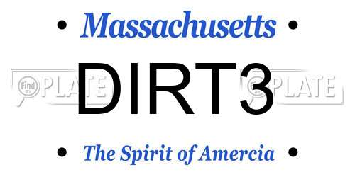 DIRT3 Massachusetts License Plate