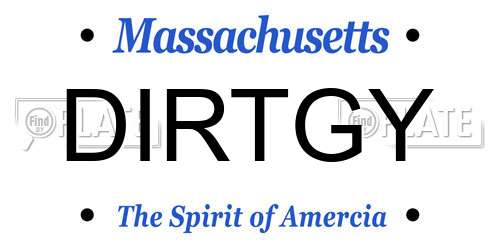 DIRTGY Massachusetts License Plate