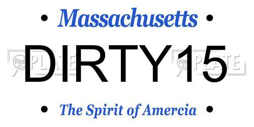 DIRTY15 Massachusetts License Plate
