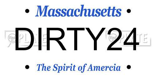 DIRTY24 Massachusetts License Plate