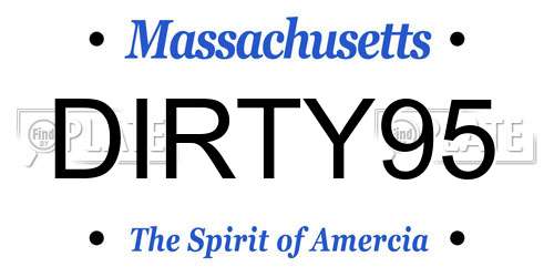 DIRTY95 Massachusetts License Plate