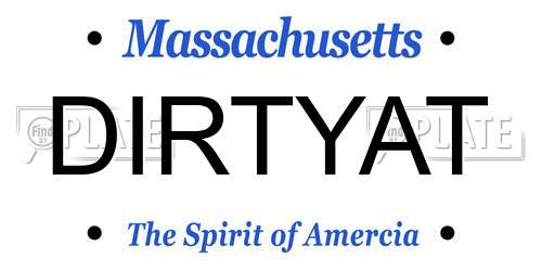 DIRTYAT Massachusetts License Plate