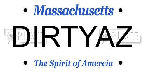 DIRTYAZ Massachusetts License Plate