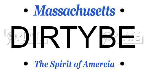 DIRTYBE Massachusetts License Plate