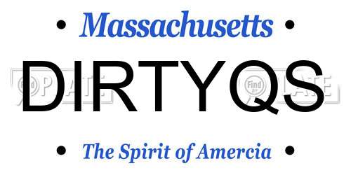 DIRTYQS Massachusetts License Plate