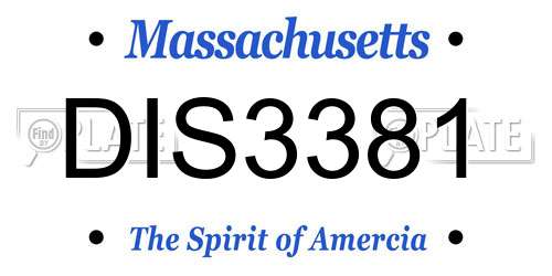 DIS3381 Massachusetts License Plate