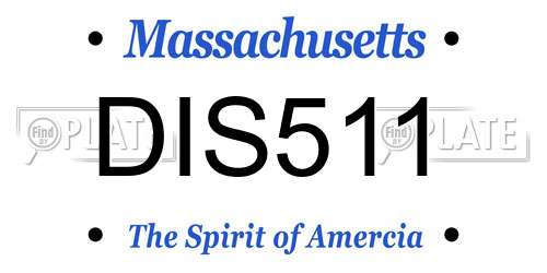 DIS511 Massachusetts License Plate
