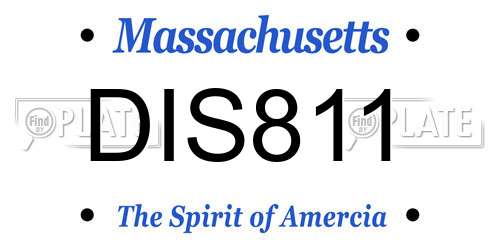 DIS811 Massachusetts License Plate