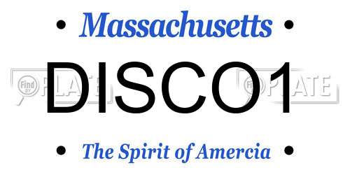 DISCO1 Massachusetts License Plate