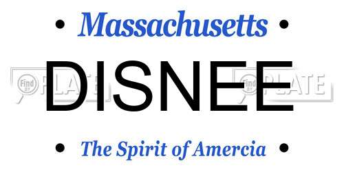 DISNEE Massachusetts License Plate