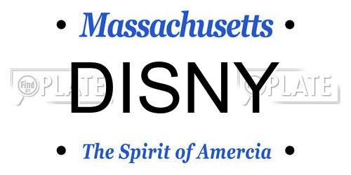 DISNY Massachusetts License Plate