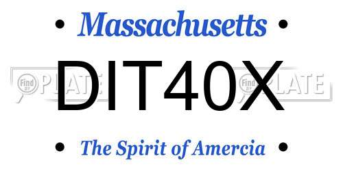 DIT40X Massachusetts License Plate