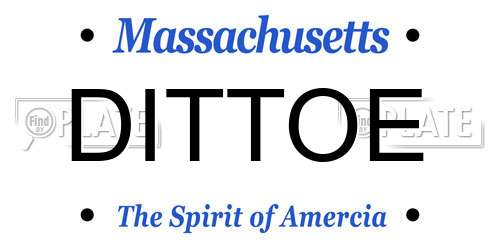 DITTOE Massachusetts License Plate