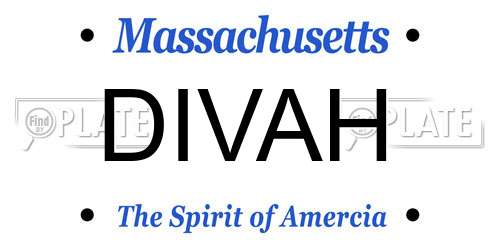 DIVAH Massachusetts License Plate