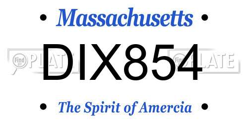 DIX854 Massachusetts License Plate