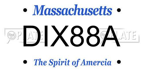 DIX88A Massachusetts License Plate