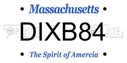 DIXB84 Massachusetts License Plate