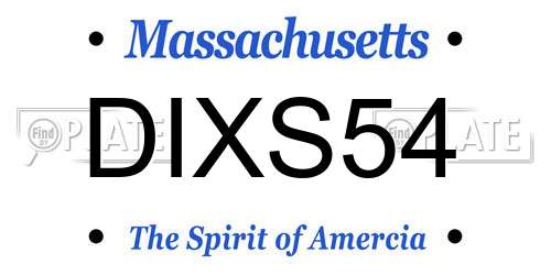 DIXS54 Massachusetts License Plate