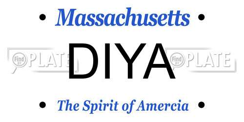 DIYA Massachusetts License Plate