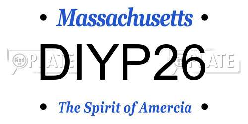 DIYP26 Massachusetts License Plate
