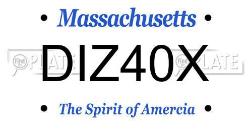 DIZ40X Massachusetts License Plate