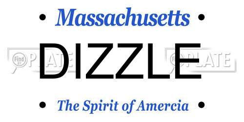 DIZZLE Massachusetts License Plate