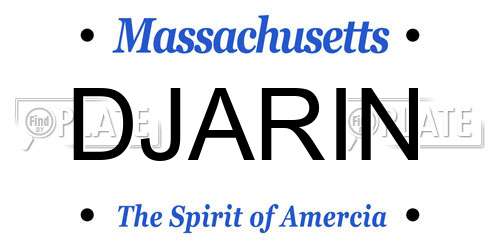 DJARIN Massachusetts License Plate