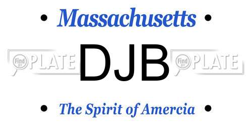 DJB Massachusetts License Plate