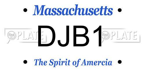 DJB1 Massachusetts License Plate