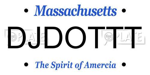 DJDOTTT Massachusetts License Plate