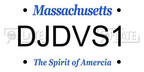DJDVS1 Massachusetts License Plate