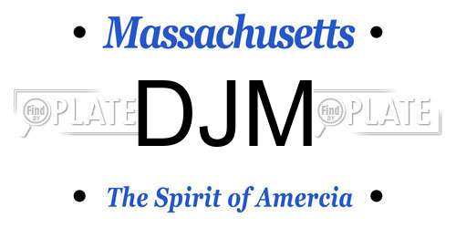 DJM Massachusetts License Plate